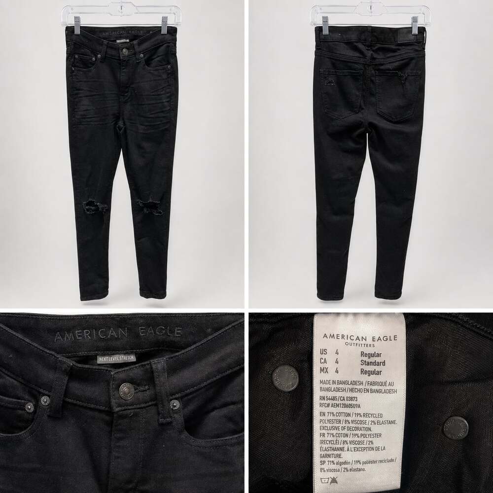 American Eagle Outfitters Black High-Rise Jegging Skinny Jeans, Size 4